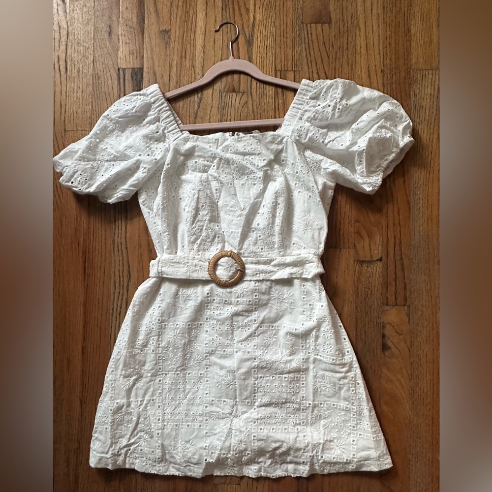 Loft White Eyelet Dress Sz 6
